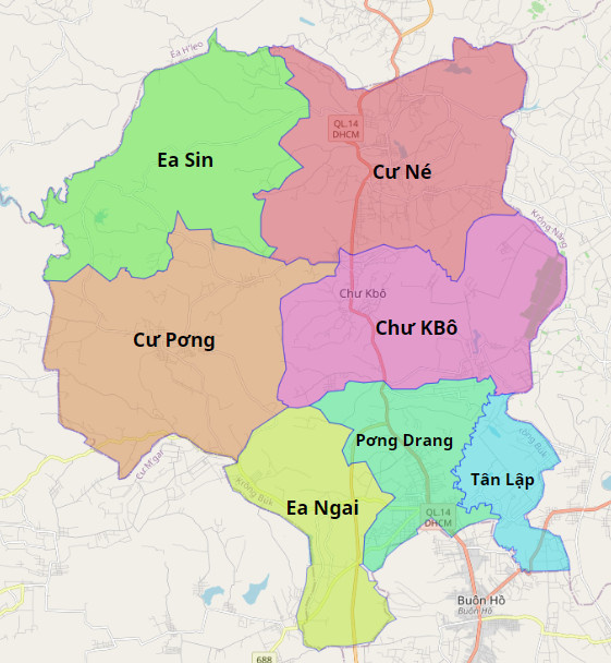 Các thôn, buôn thuộc huyện Krông Búk